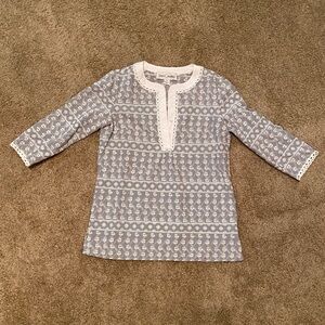 Sara Campbell Black and White Lace Detail Blouse